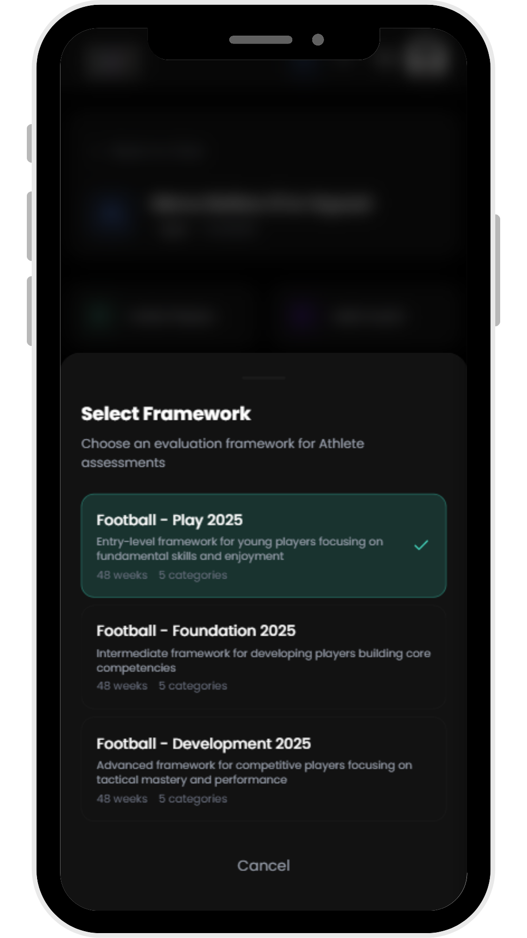 Framework selection